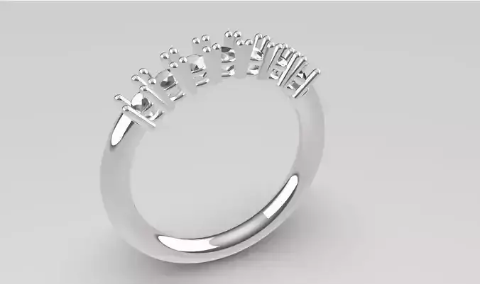 anillo churumbela con garras y 7 gemas 3D print model