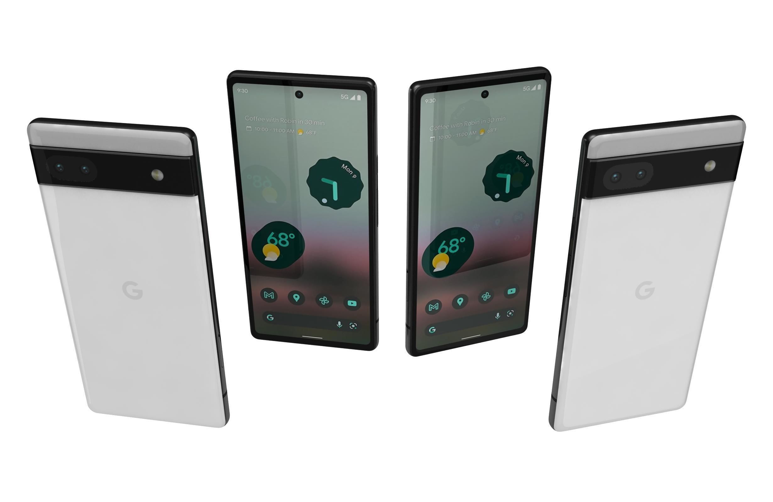 Google Pixel 6a White 3D model_4