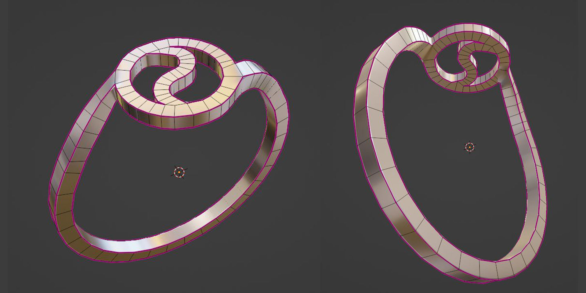 Ring Ying Yang with 2 Types 3D print model_11