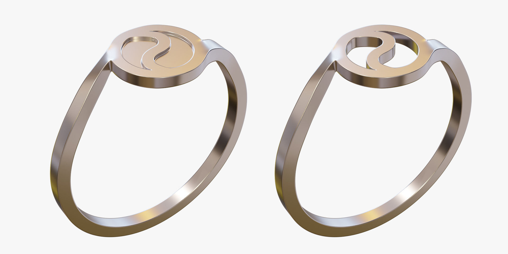 Ring Ying Yang with 2 Types 3D print model_2