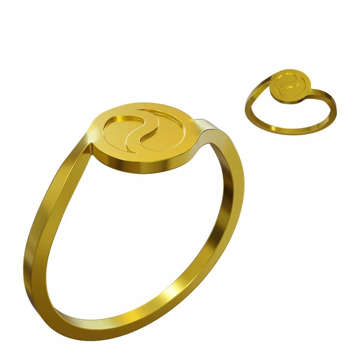Ring Ying Yang with 2 Types 3D print model_0