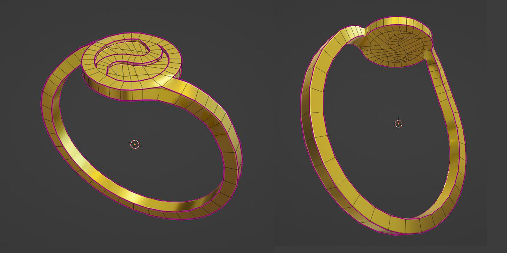 Ring Ying Yang with 2 Types 3D print model_10