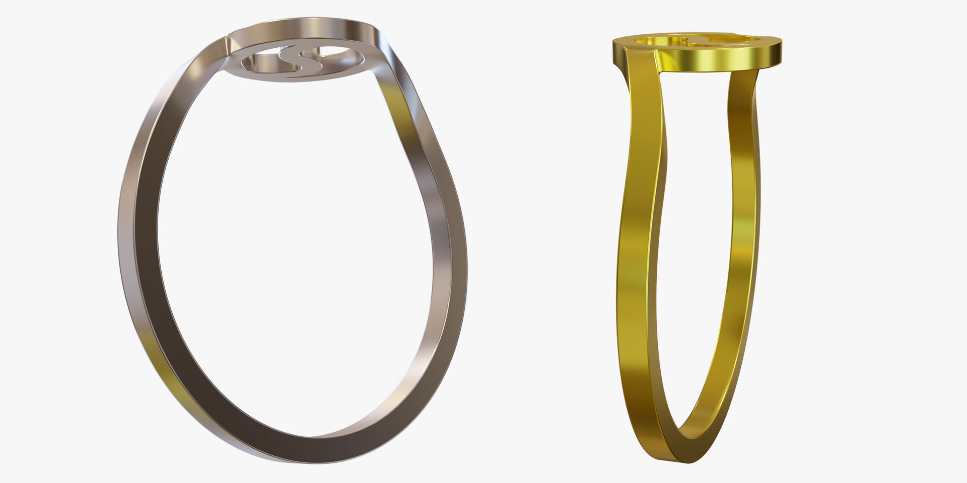 Ring Ying Yang with 2 Types 3D print model_4