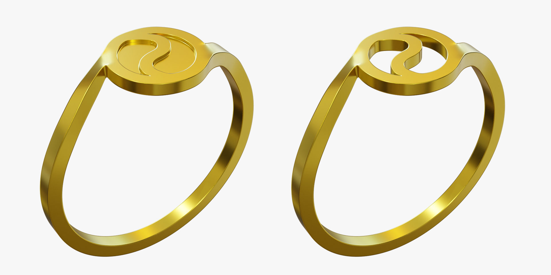 Ring Ying Yang with 2 Types 3D print model_8
