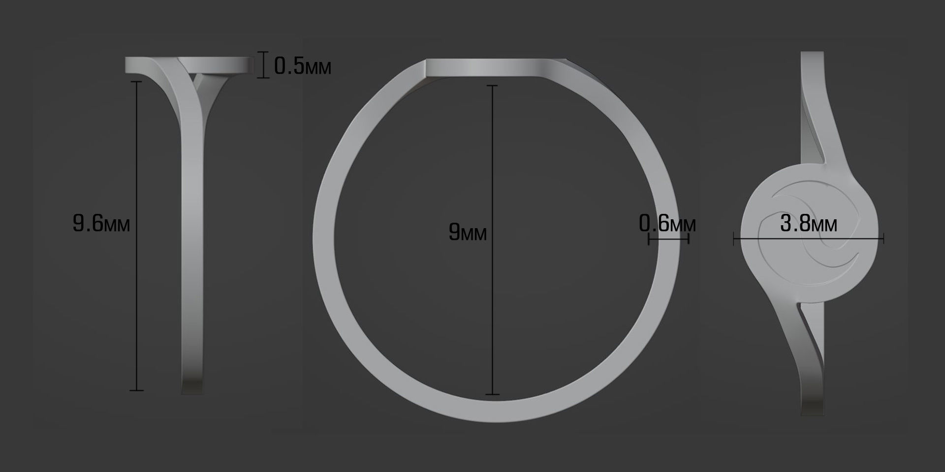 Ring Ying Yang with 2 Types 3D print model_13