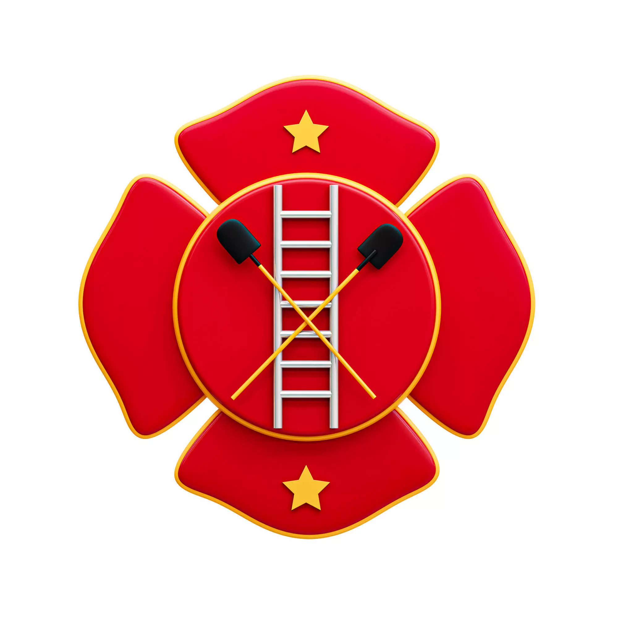 Firefighter Badge Low-poly 3D model_0