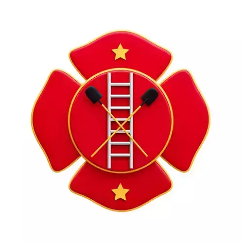 Firefighter Badge Low-poly 3D model