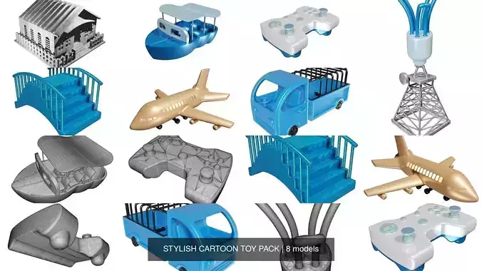 STYLISH CARTOON TOY PACK 3D Model Collection