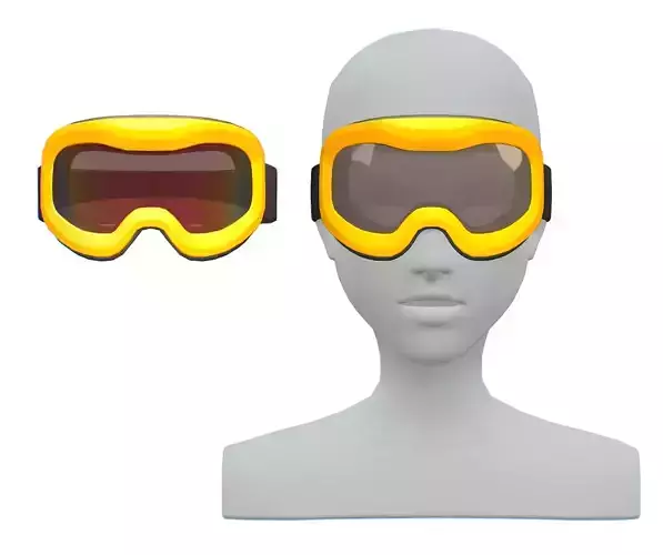 Cartoon High Poly Subdivision Ski Goggles