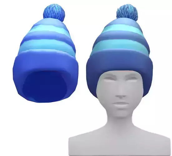 Cartoon High Poly Subdivision Knitted Hat
