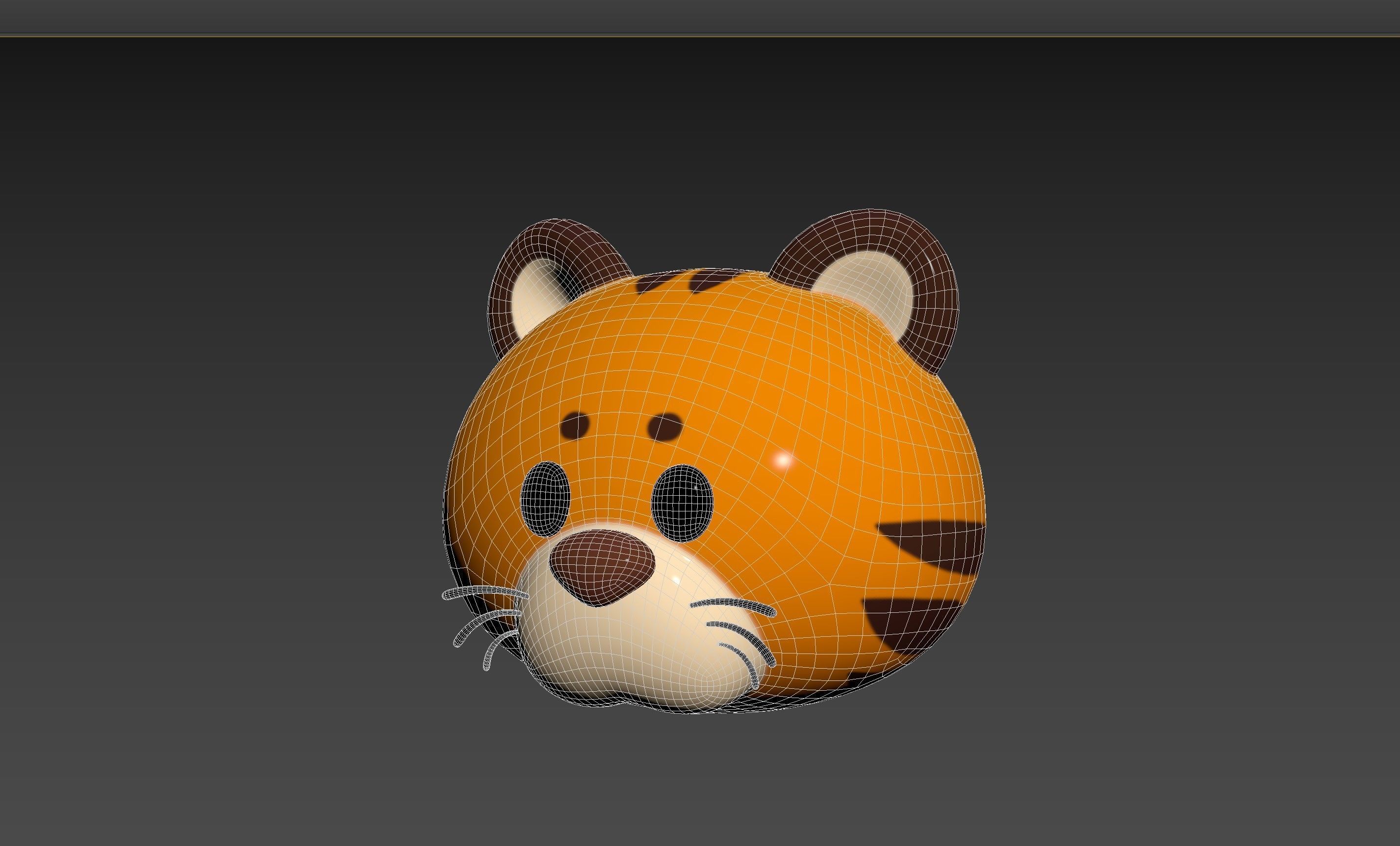 Prop157 Tiger Head 3D model_12