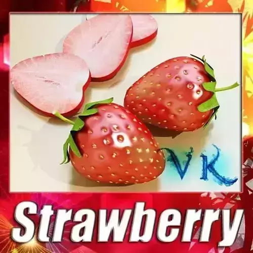 Photorealistic Strawberry High Res 3D model