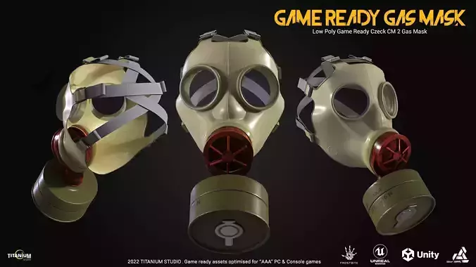 Low Poly Game ready CM-3 Gas Mask