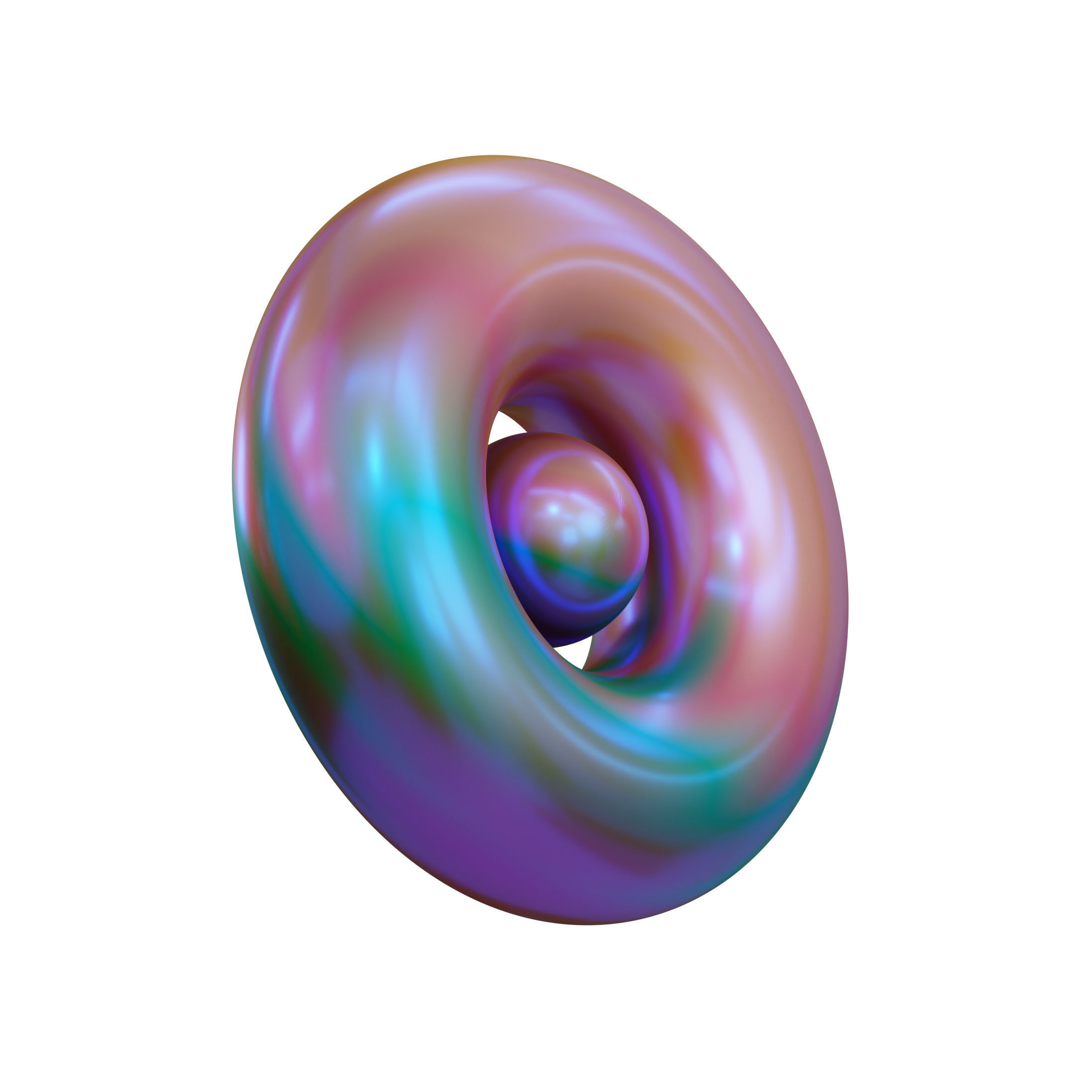 Torus Geometric Shape Low-poly 3D model_2