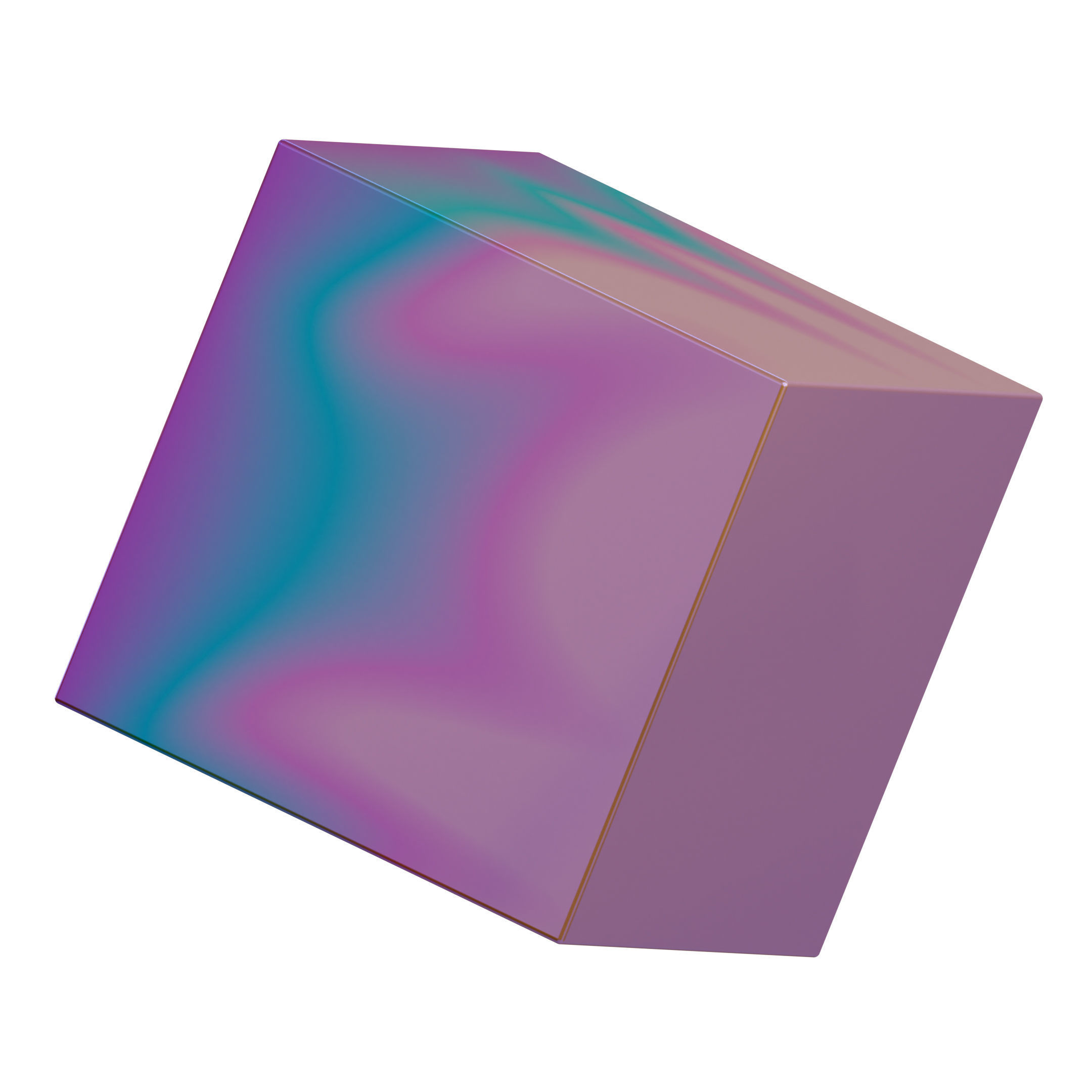 Cube Geometric Shape Low-poly 3D model_2