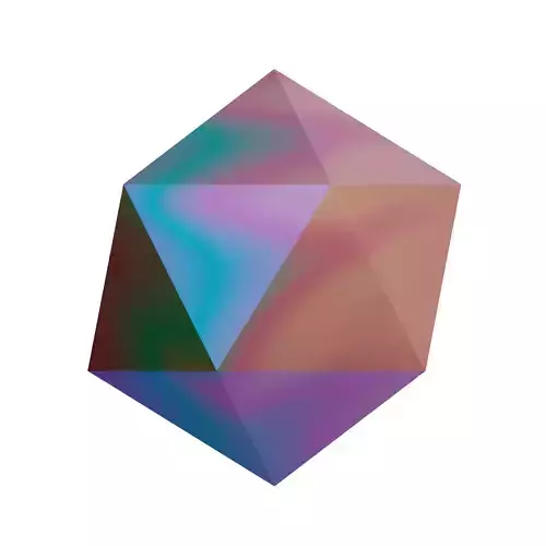 Icosahedron Geometric Shape Low-poly 3D model