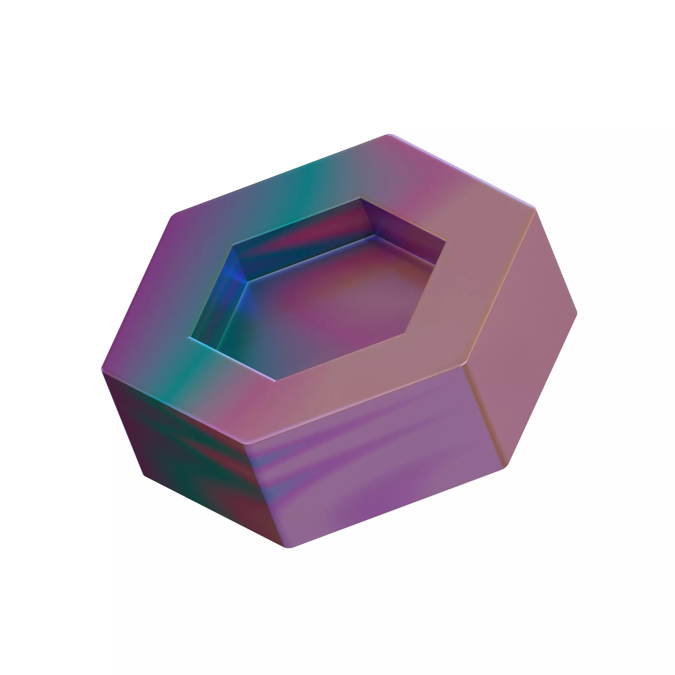 Hexagon Geometric Shape Low-poly 3D model_0