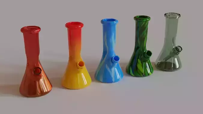 Set of Bongs with 4K Texture Sets 3D model