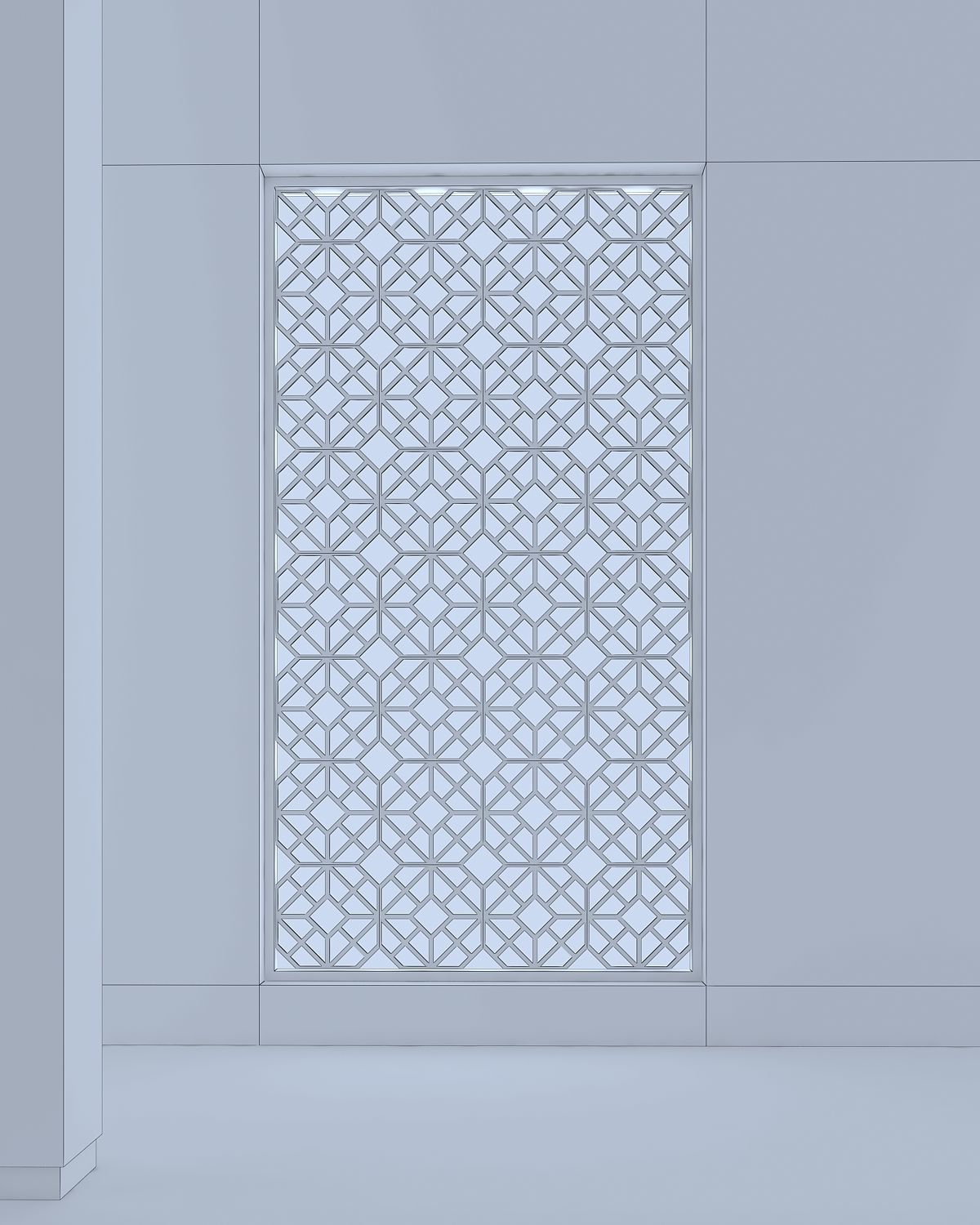 3d screen lattice pattern for window Low-poly 3D model_2