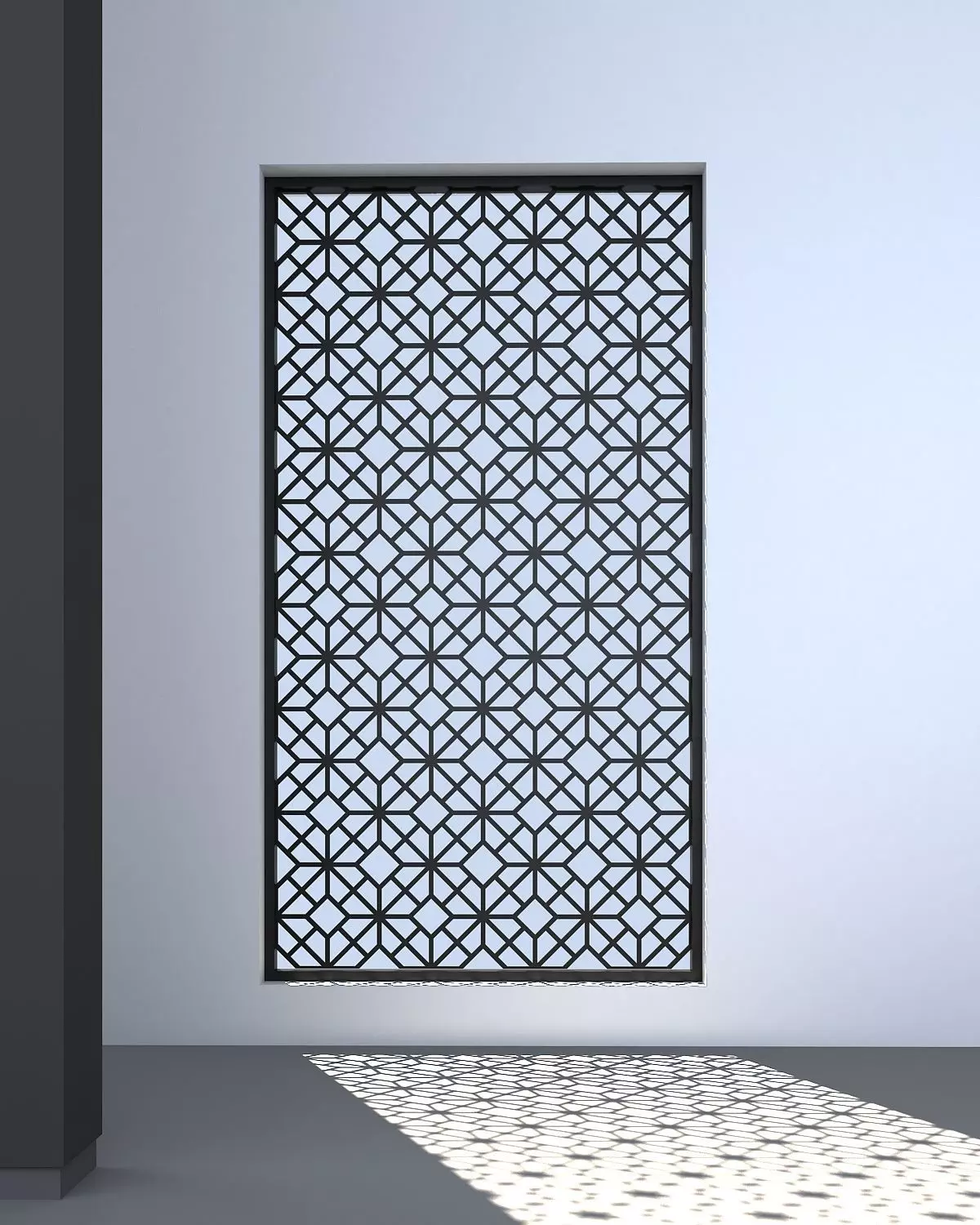 3d screen lattice pattern for window Low-poly 3D model_0