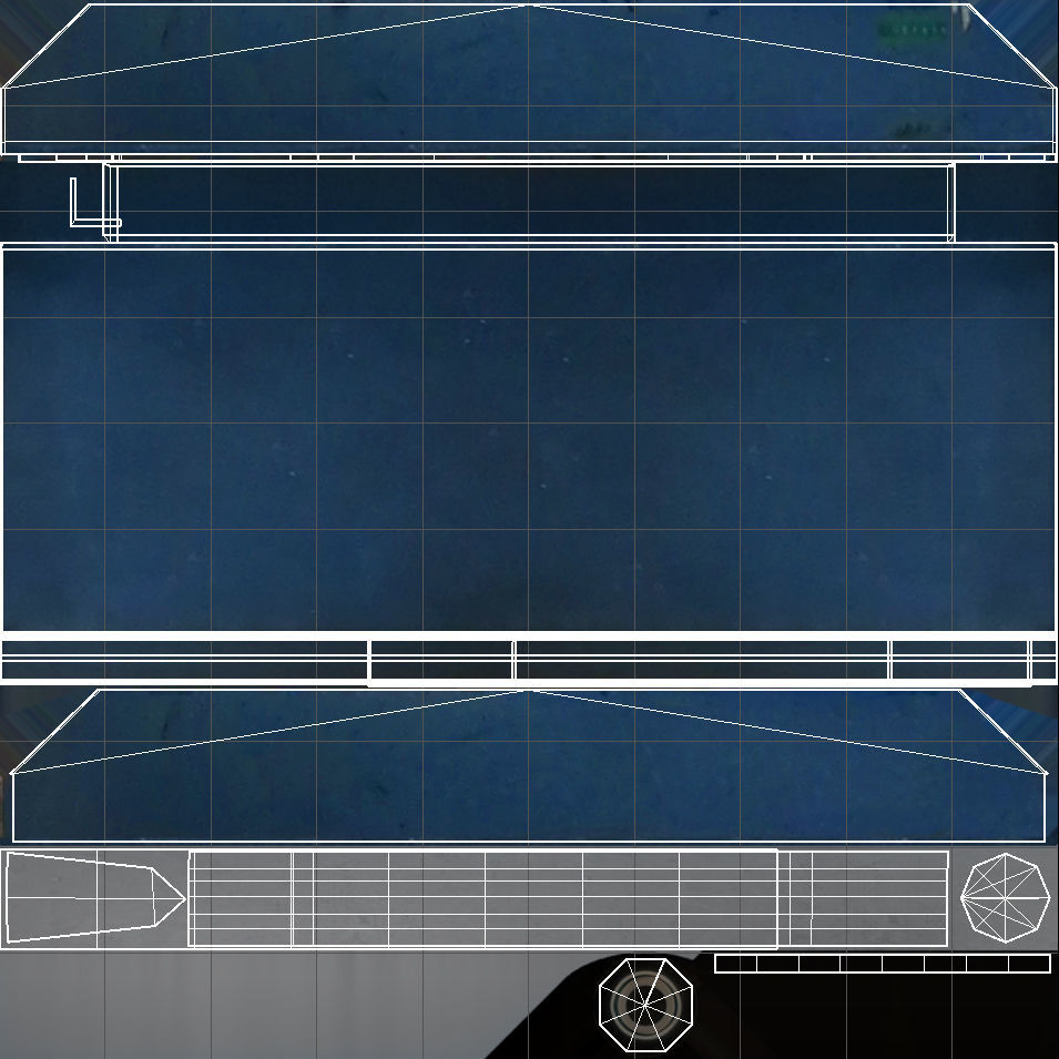 table metal on wheeled blue Low-poly 3D model_15