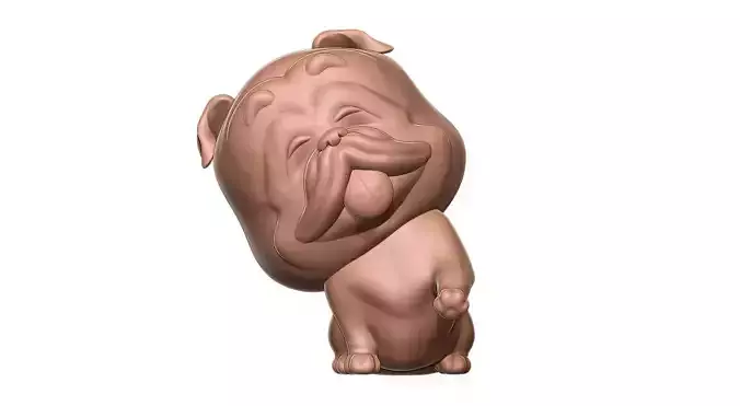 Bulldog 3D print model dog figurine