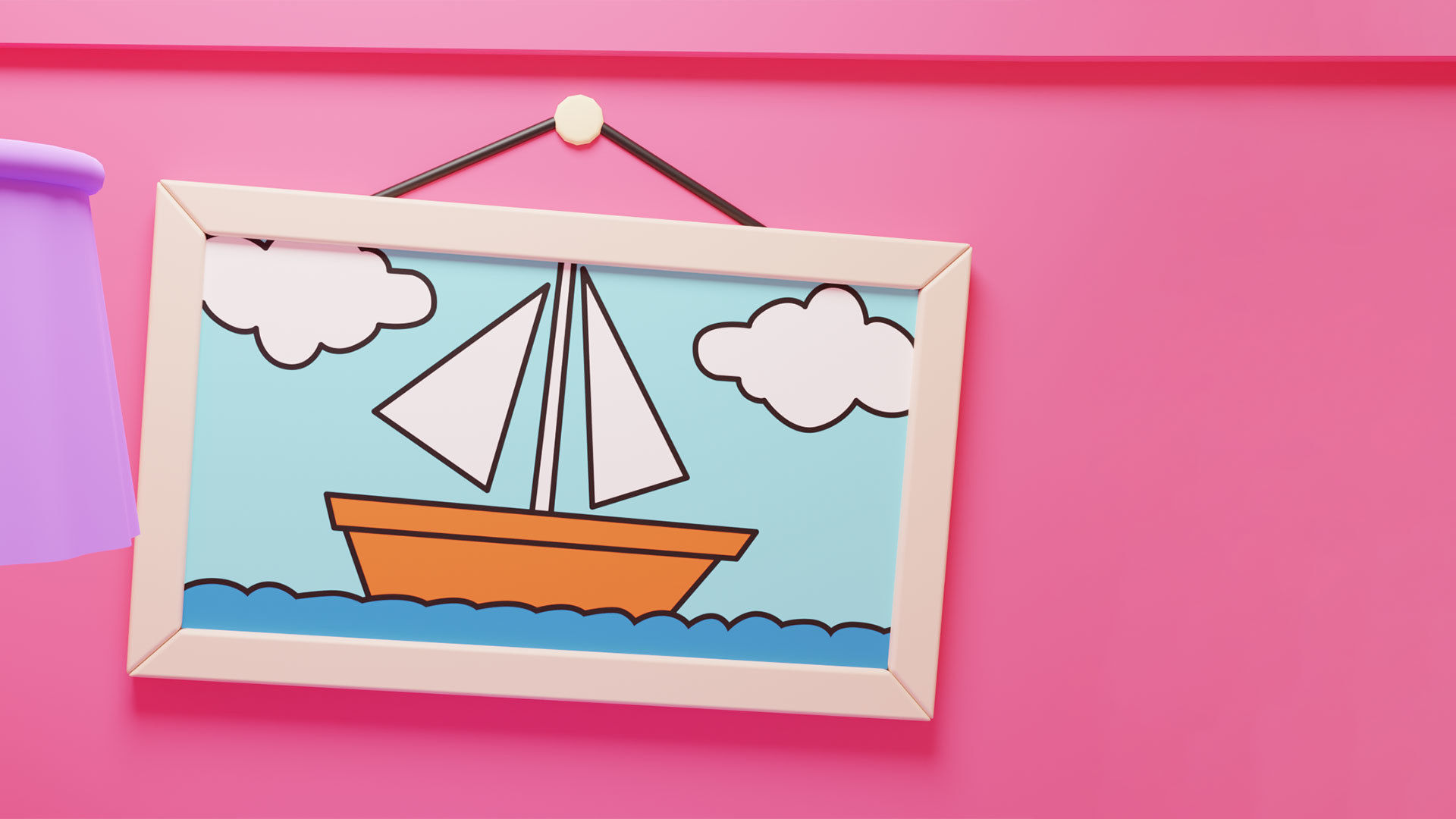 New Pink Isometric Room model on Blender 3D model_2