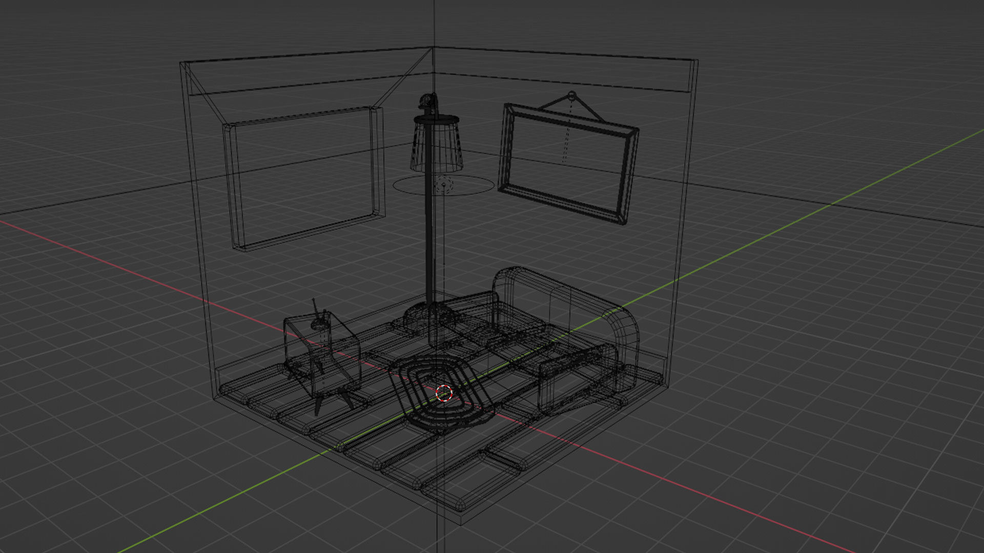 New Pink Isometric Room model on Blender 3D model_5