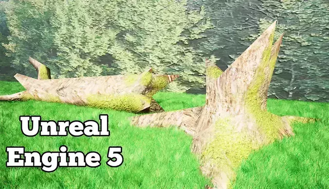 Fallen Tree PBR Lowpoly Arvore Caida