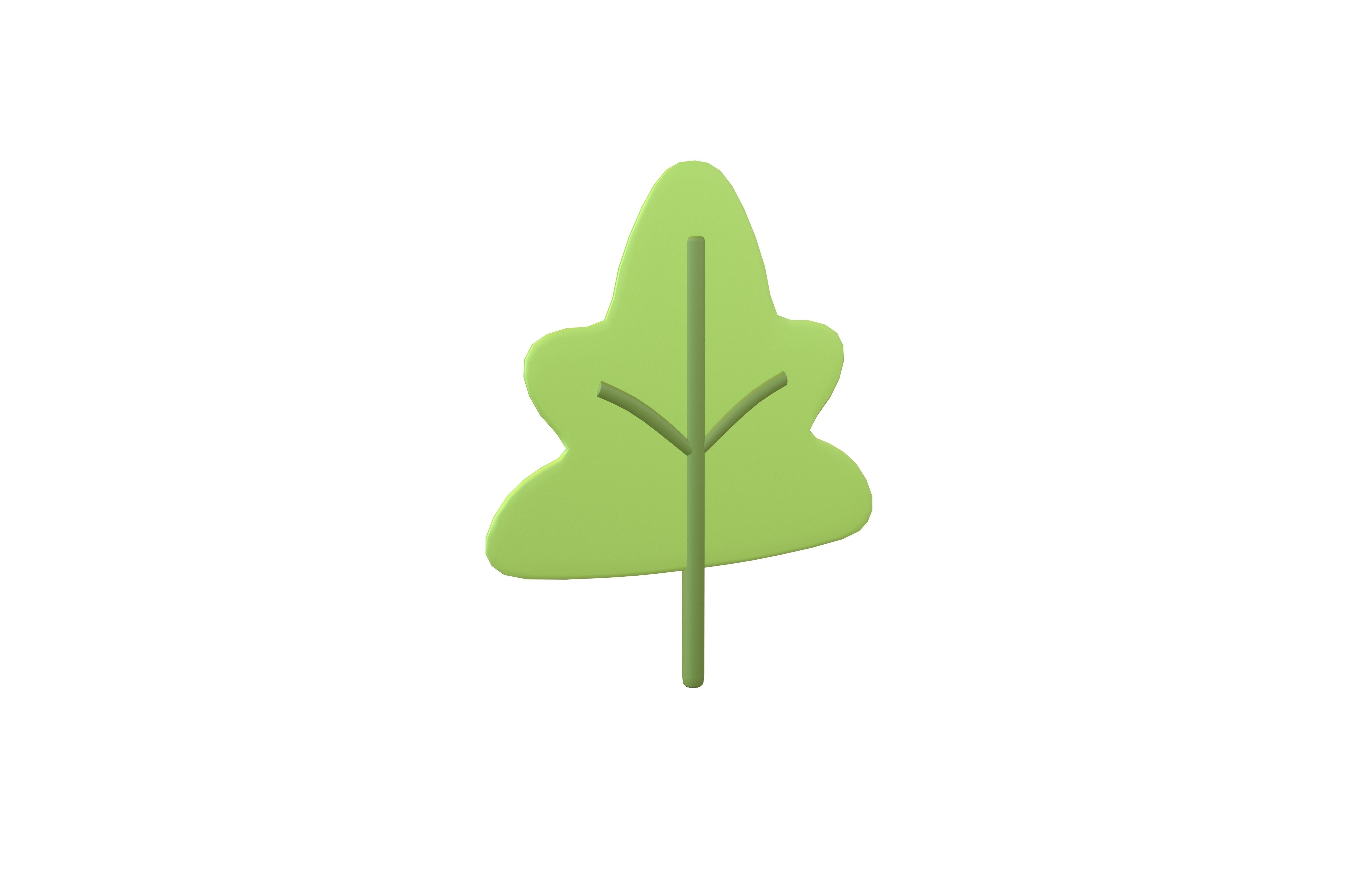 Cartoon Leaf v1 001 Low-poly 3D model_1