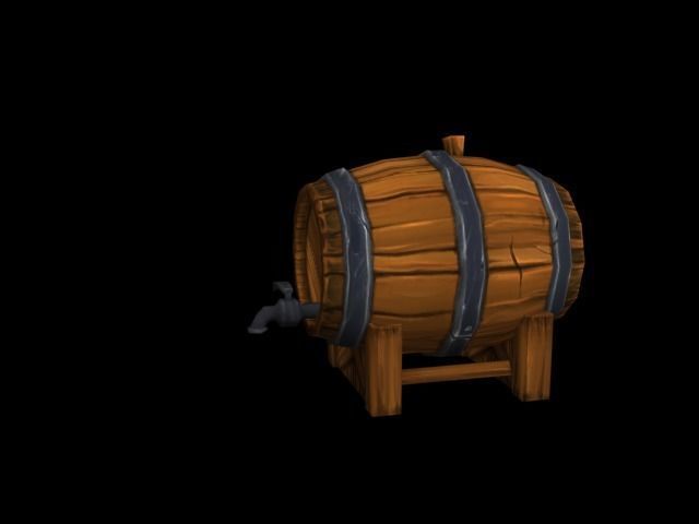 Wine Barrels Low Poly Low-poly 3D model_6