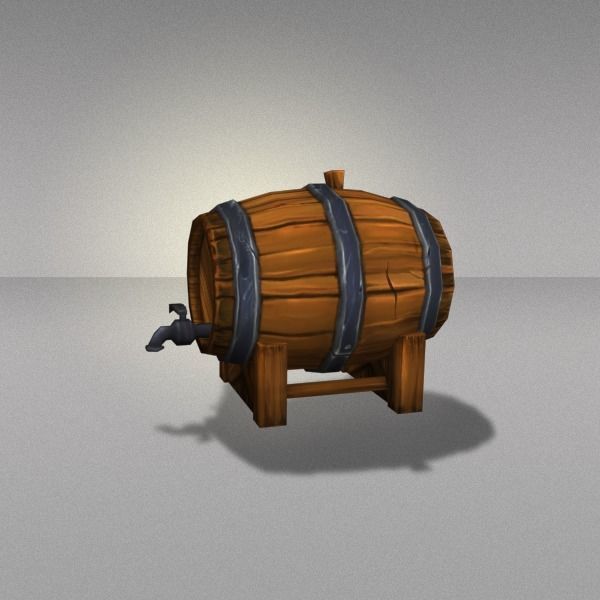 Wine Barrels Low Poly Low-poly 3D model_2