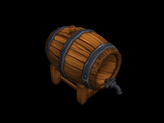 Wine Barrels Low Poly Low-poly 3D model_1