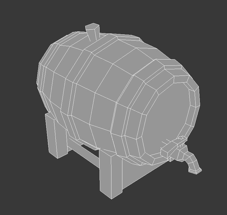 Wine Barrels Low Poly Low-poly 3D model_8