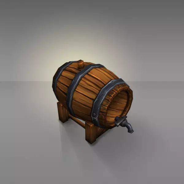 Wine Barrels Low Poly Low-poly 3D model_0