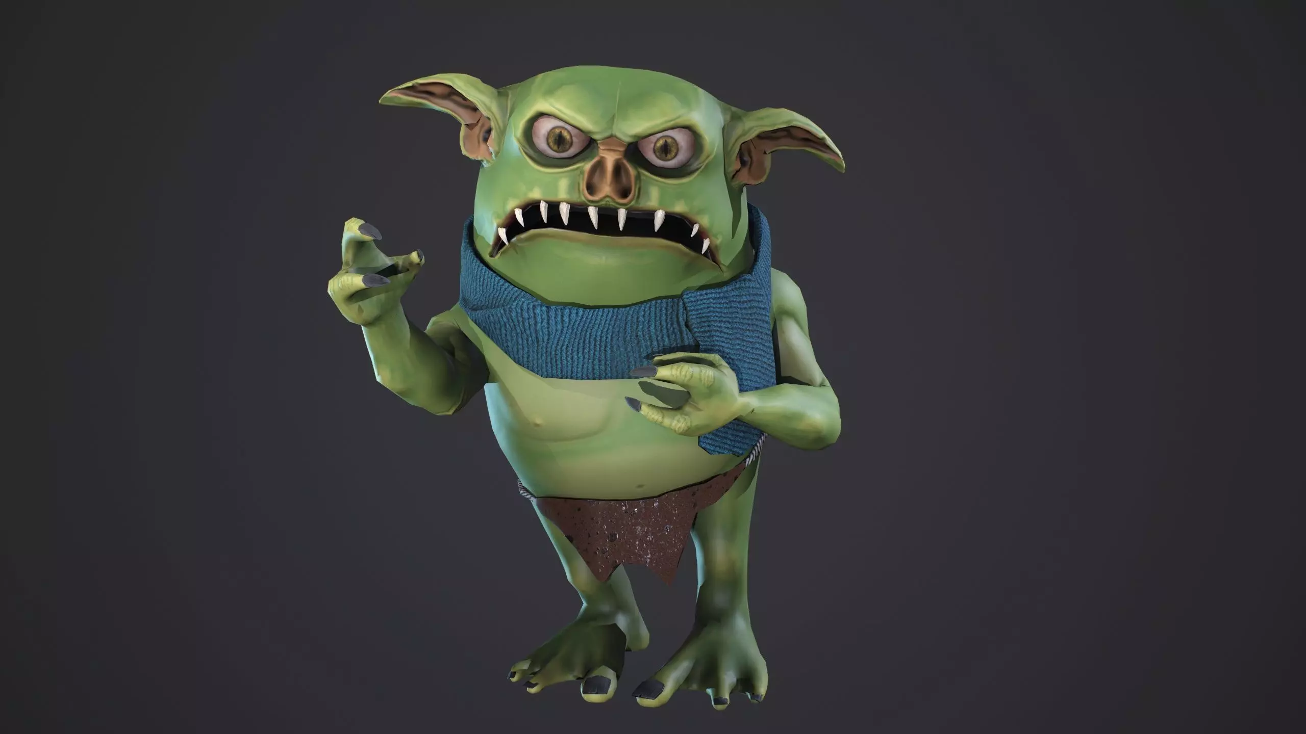 Scary Goblin Low-poly 3D model