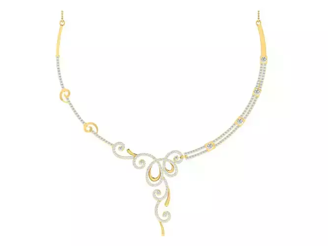 Women Necklace 3dm STL FBX OBJ Render Details