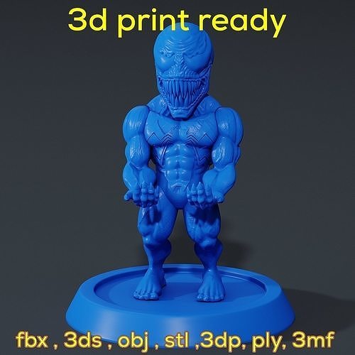 Venom Chibi Smartphone stand 3d print ready  3D print model