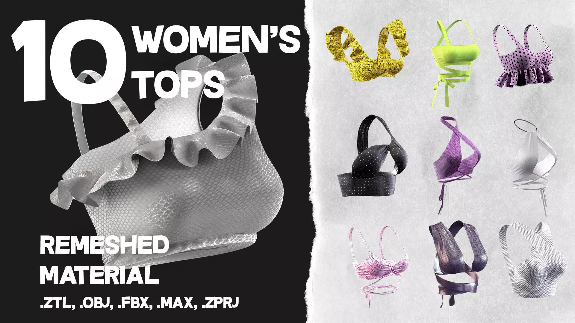 10 women tops 3D model