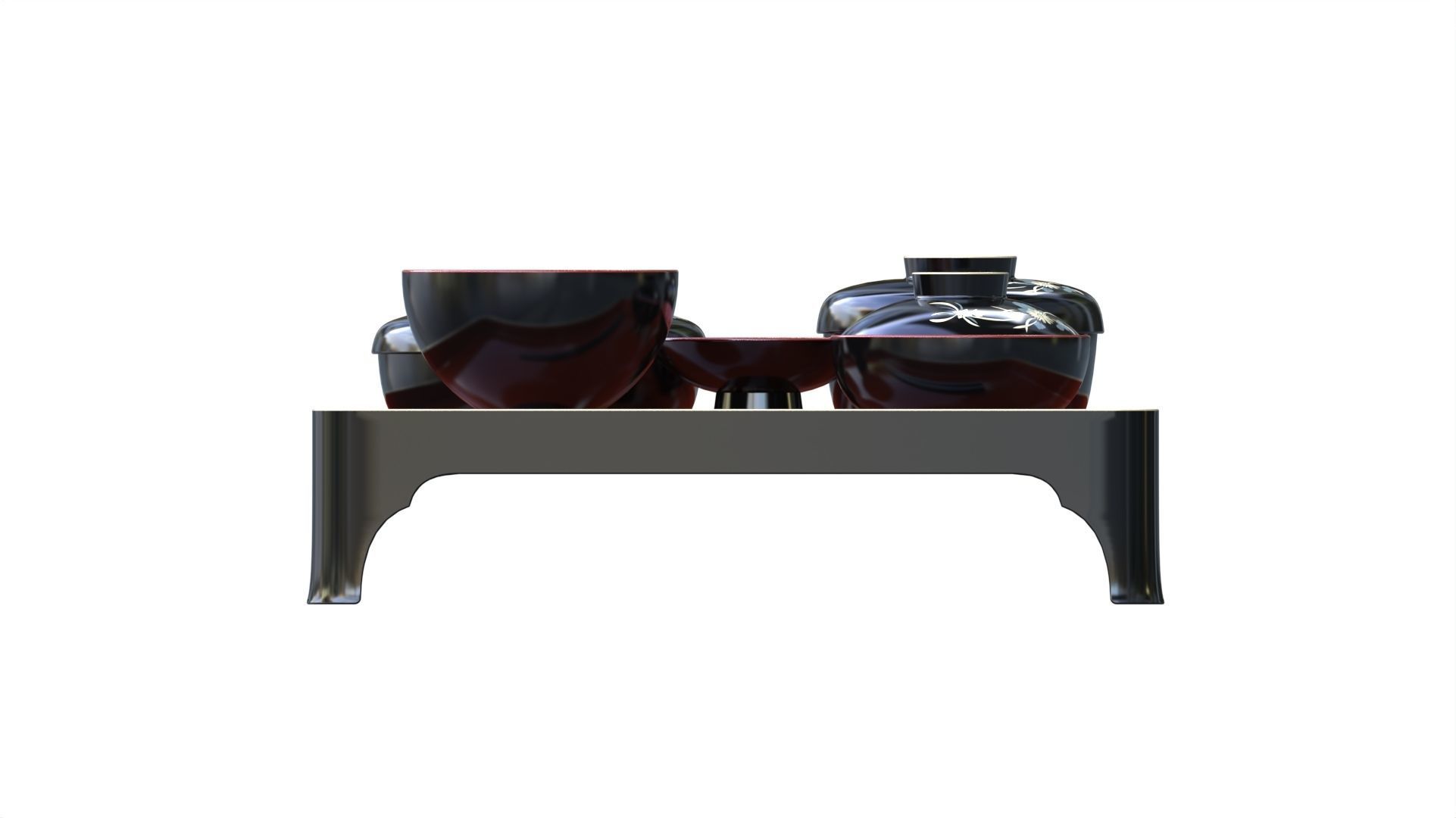 Tableware set japanese first meal set 3D model_5