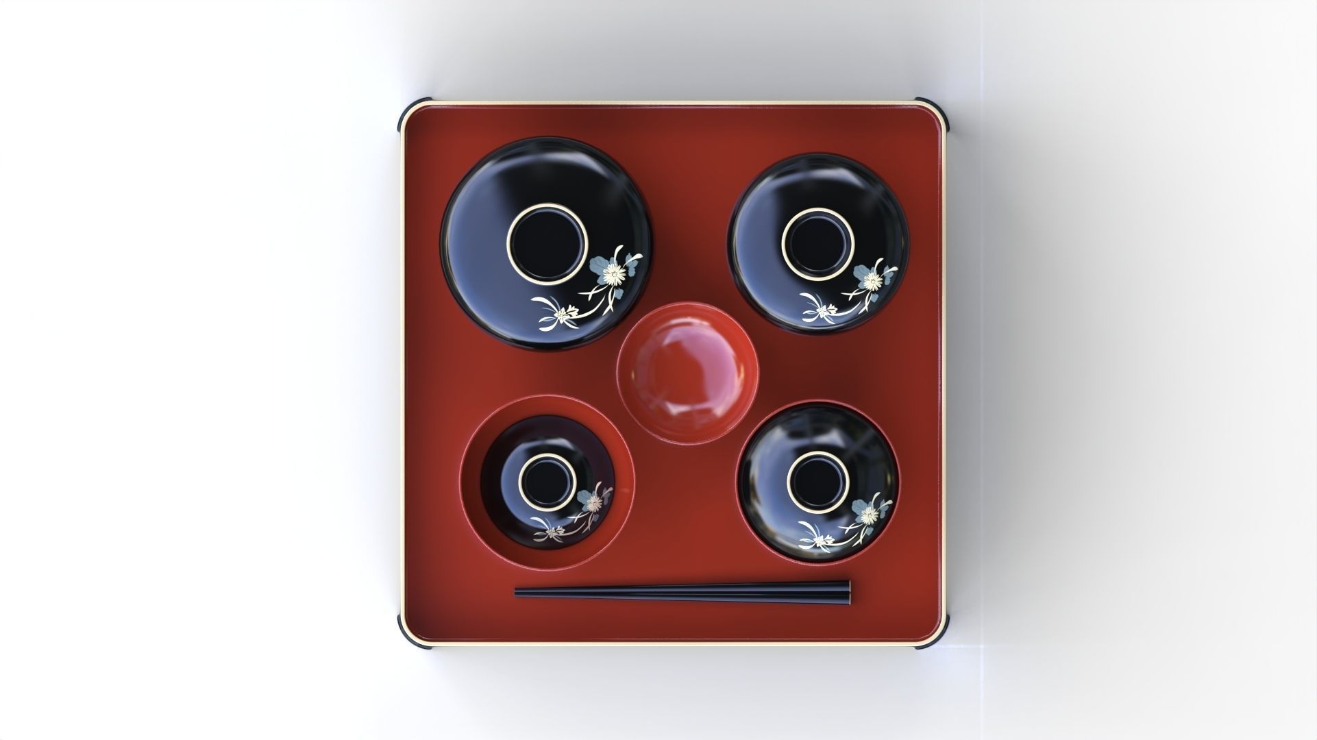 Tableware set japanese first meal set 3D model_6
