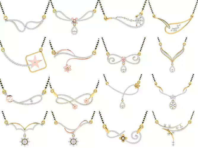 36 Women Necklace 3dm STL FBX OBJ Render Details Collection
