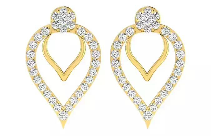 Women Drop Earrings 3dm STL FBX OBJ Render Details