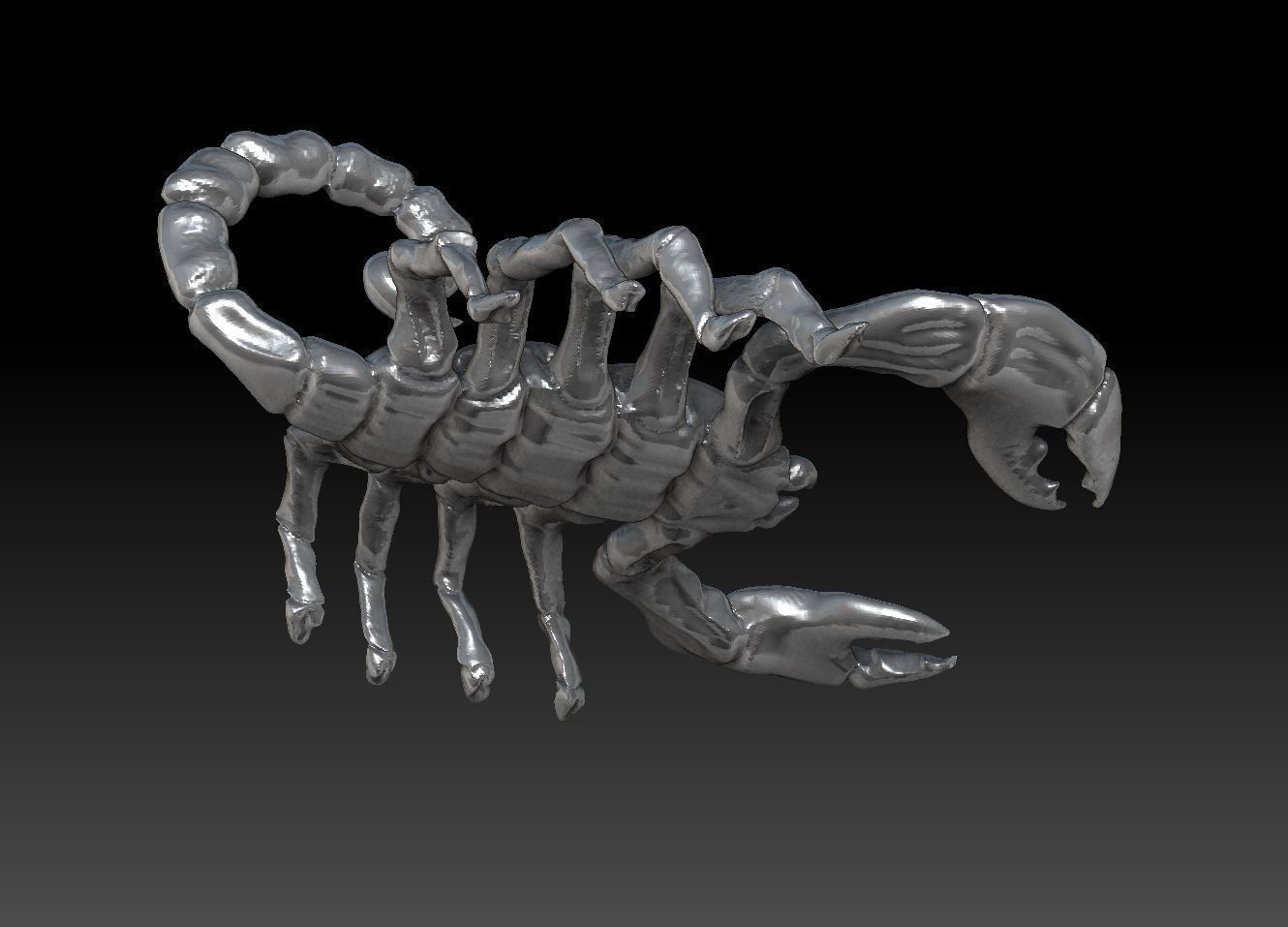 Pendant scorpion 3D print model_3