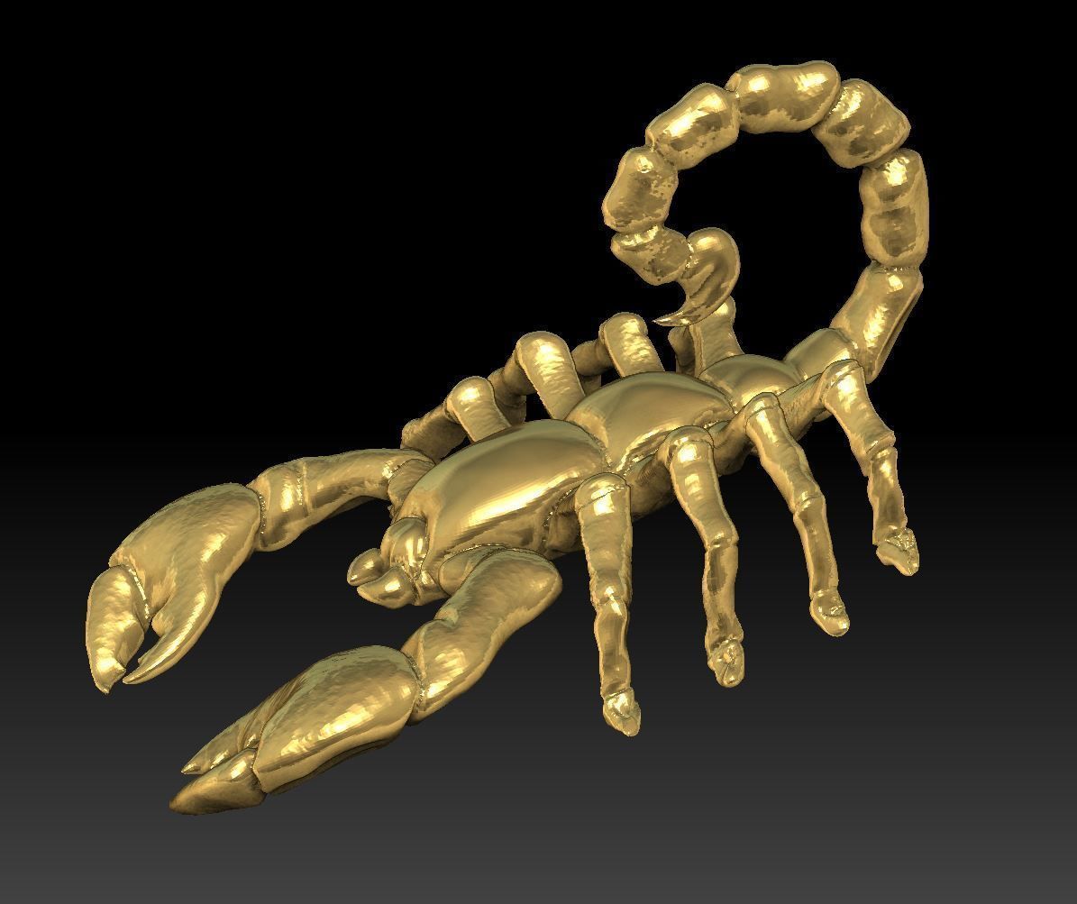 Pendant scorpion 3D print model_1