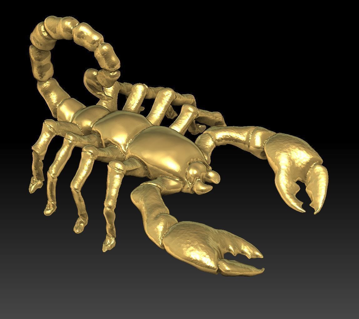 Pendant scorpion 3D print model_2