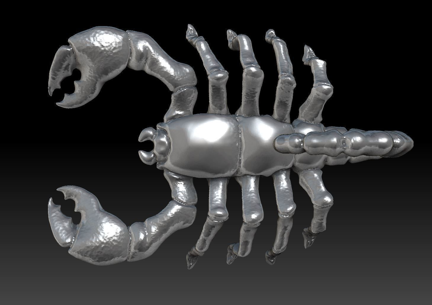 Pendant scorpion 3D print model_5