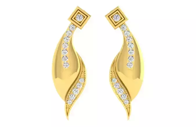 Women Drop Earrings 3dm STL FBX OBJ Render Details