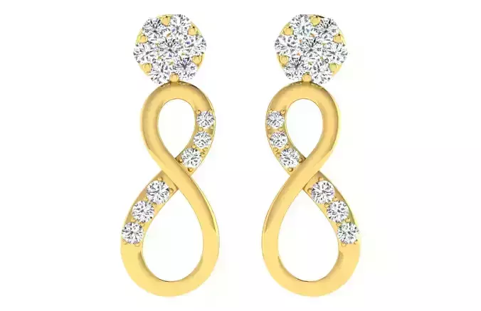 Women Drop Earrings 3dm STL FBX OBJ Render Details