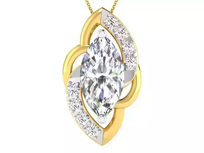 Solitaire Women Pendants 3dm STL FBX OBJ Render Details